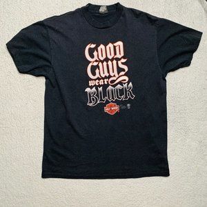 VTG Harley Davidson 3D Emblem Good Guys Wear Black T-Shirt XL Daytona Bike Week